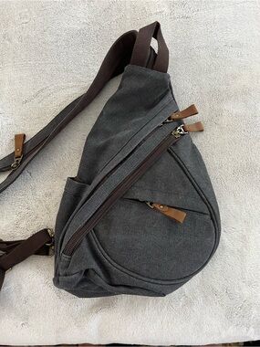 Lovevook Gray Canvas Sling Bag - Casual Crossbody